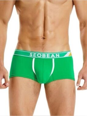 🆗 Men's Green Stretch Boxer Briefs